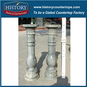 History Stone China Manufactory Natural Grey Marble Stone Column Balcony Railing Designs Interior and Exterior Stair Handrail Pillars