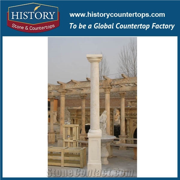History Stone China Supply 2017 Handmade Vivid Design Carving Natural Building White Marble Column Interiors Decorative Pillars