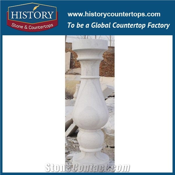 History Stone Chinese Top Quality Polishing Helicoidal Shaped Balcony Railing Nero Marquina Marble Porch Railings Rooftop Balusters Pillars