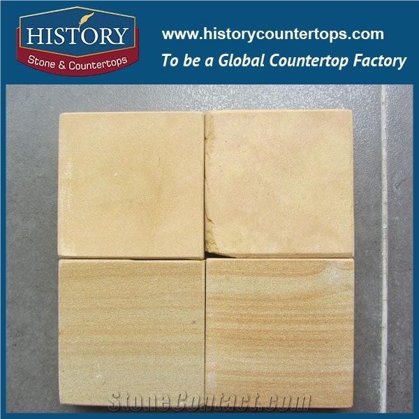 History Stone Chinese Wholesale Building Blocks Artistic Carving, Hotel Wall Decoration Veined Wooden Yellow Sandstone Tiles & Slabs