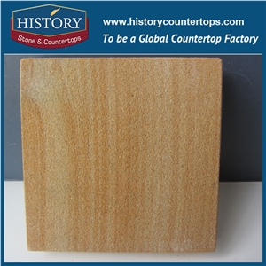 History Stone Cooperative Quarry Factory Wholesale Machine Cut High Polished Exterior Decoration Wooden Yellow Sandstone Tiles & Slabs