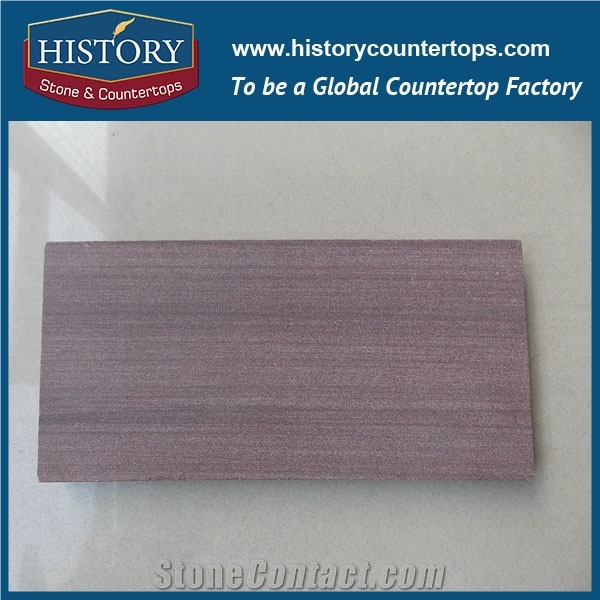 History Stone Customized Size Cheap Price High Polished Wall/Floor Covering, Road Paving Purple Wooden Sandstone Tiles & Slabs