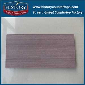 History Stone Customized Size Cheap Price High Polished Wall/Floor Covering, Road Paving Purple Wooden Sandstone Tiles & Slabs