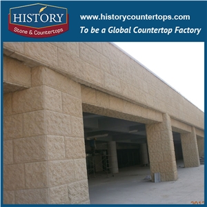 History Stone Dark Yellow Sandstone Landscaping Tiles & Slabs for Wall Cladding, Fllor Covering, Road Paving from China Stone Exporter