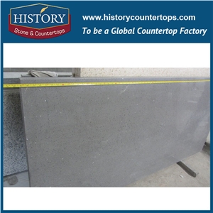History Stone Devon Grey Quartz Prefab Man-Made Composite Stone Countertops & Worktop for Indoors Furniture Design Easy Maintain