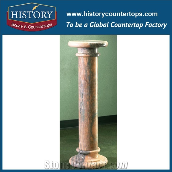 History Stone Exquisite Golden Yellow Square Column Indoor Decorative Pillar