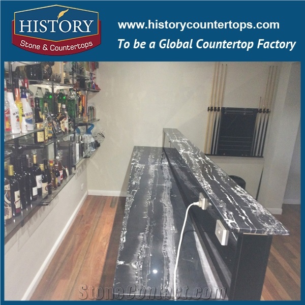 History Stone Flat Polished Natural Silver Dragon Marble Factory Supply Integrated Furniture for Hotel Custom Countertops & Kitchen Tops
