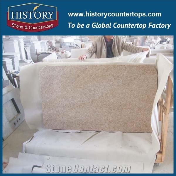History Stone Hg008 G682 Golden Yellow Granite Construction Material High Polished Surface Precut Scratch-Resistant Countertops & Worktops for Kitchen