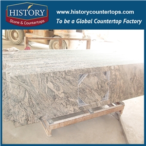 History Stone Hg140 Multicolor Grain Granite Beautiful Polished Edge Ready Made Decorative Kitchen Countertops & Island Tops for Indoor Furniture