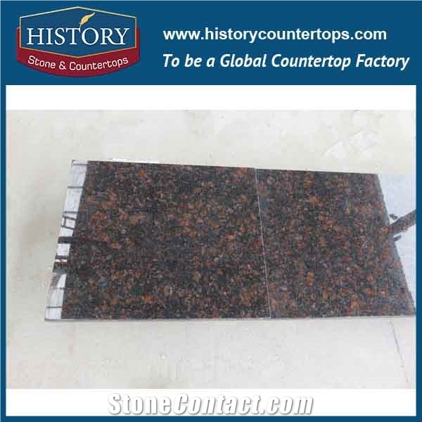 History Stone Hgj016 Tan Brown Factory Price Double Edge Laminated High Gloss Prefab Size Commercial Style Wearproof Granite Countertops & Vanity Top