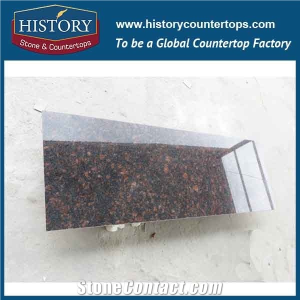 History Stone Hgj016 Tan Brown Factory Price Double Edge Laminated High Gloss Prefab Size Commercial Style Wearproof Granite Countertops & Vanity Top
