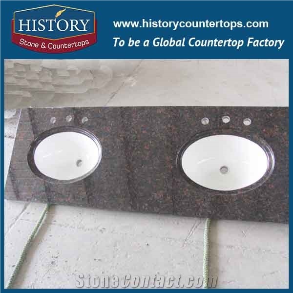 History Stone Hgj016 Tan Brown Honed Surface Brown Granite Oval Shape Customised Cut Bar Tops Island Top & Table Tops for Restaurant Decoration