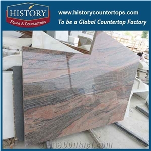 History Stone Hgj017 Multicolor Red Professional Eased Polishing Unfinished Premade Cut to Size Building Material for Bath Countertops & Vanity Top