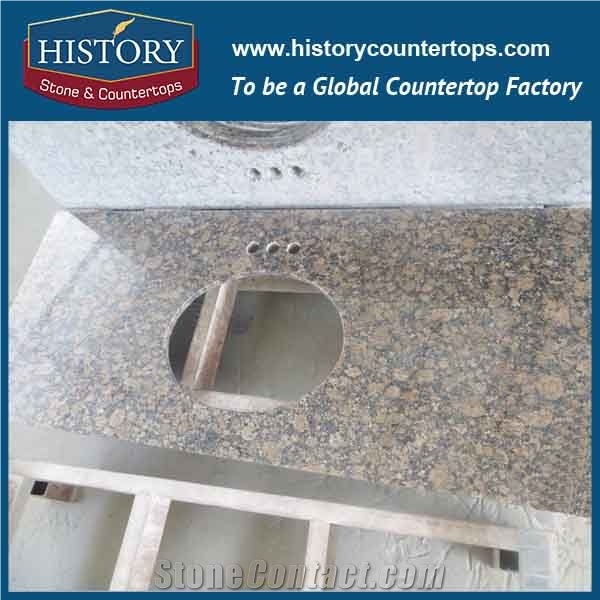 History Stone Hgj019 Baltic Brown High Grade Bevel Top Polishing Surface Custom Made Luxury Design for Hotel Durable Countertops & Bathroom Vanity Top
