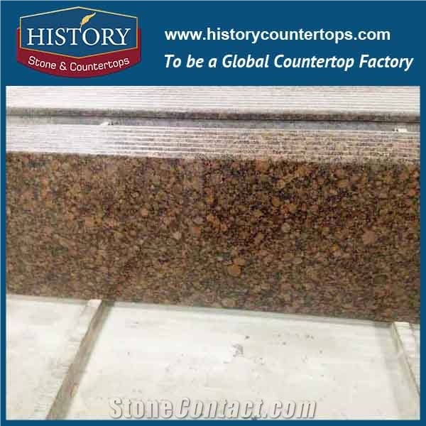 History Stone Hgj019 Baltic Brown Top Grade Polishig Prefab Size Ready Made Granite Countertops & Vanity Top with Long Edge Bullnosed for Reastaurant