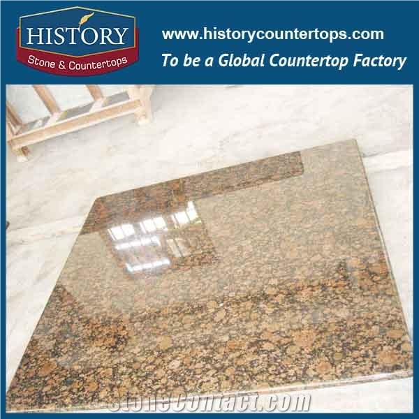 History Stone Hgj019 Baltic Brown Top Grade Polishig Prefab Size Ready Made Granite Countertops & Vanity Top with Long Edge Bullnosed for Reastaurant