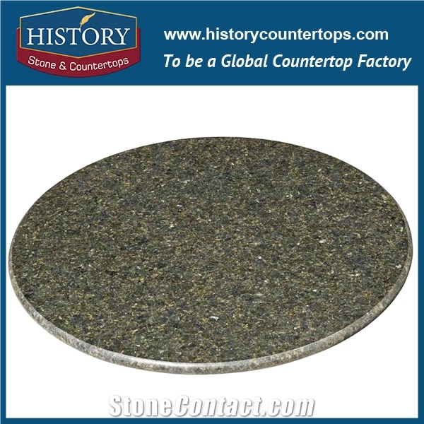 History Stone Hgj042 Verde Ubatuba Green Granite Round Edge Prefab Size Compact Laminate Custo Table Tops & Worktop Choices for Office Decoration