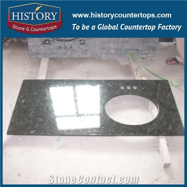History Stone Hgj042 Verde Ubatuba Green Granite Round Edge Prefab Size Compact Laminate Custo Table Tops & Worktop Choices for Office Decoration