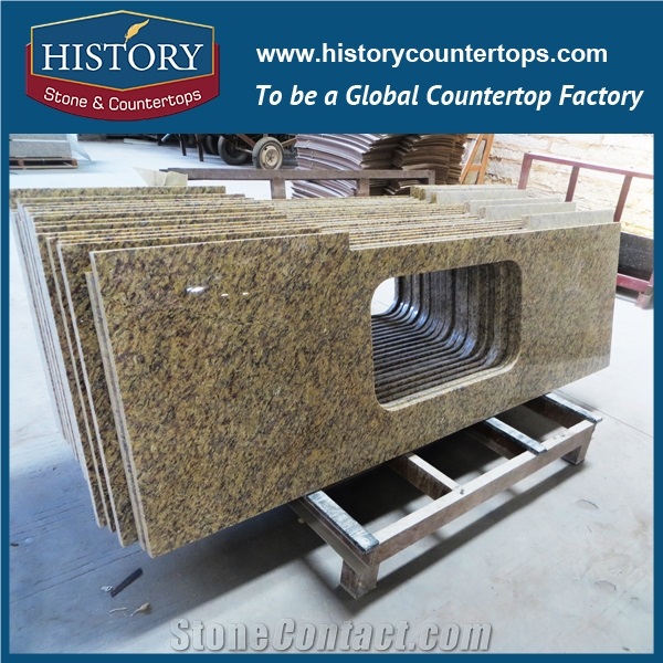 History Stone Hgj059 New Venitian Golden Prefab High Density Flat Standard Laminate Customised Countertops & Vanity Top, Table Tops for Wholesale