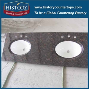 History Stone Hgj063 Kashmir White Flat Eased Antique Style Prefab Size Molded Countertops & Bathroom Vanity Top Replacement for Home Decoration