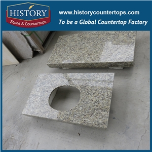 History Stone Hgj065 Giallo Ornamental Eased Edging Custom Size Integrated Furniture Solid Surface Sheets for Countertops & Bathroom Vanity Tops