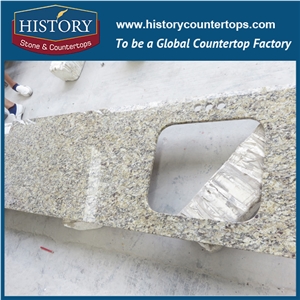 History Stone Hgj065 Giallo Ornamental Eased Edging Custom Size Integrated Furniture Solid Surface Sheets for Countertops & Bathroom Vanity Tops