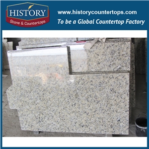 History Stone Hgj091 Yellow Butterfly Flat Polished Precut Modular Wholesale Smooth Surface Granite Countertop Material for Vanity Top & Table Top