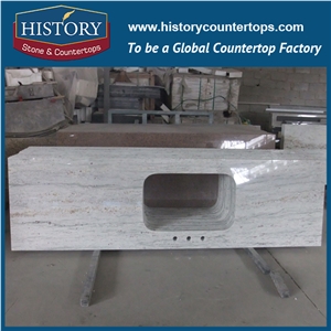 History Stone Hgj102 River White Waterfall Polishing Edge Custom Made Prefab Size Countertops & Vanity Top Sizes Design for Various Project