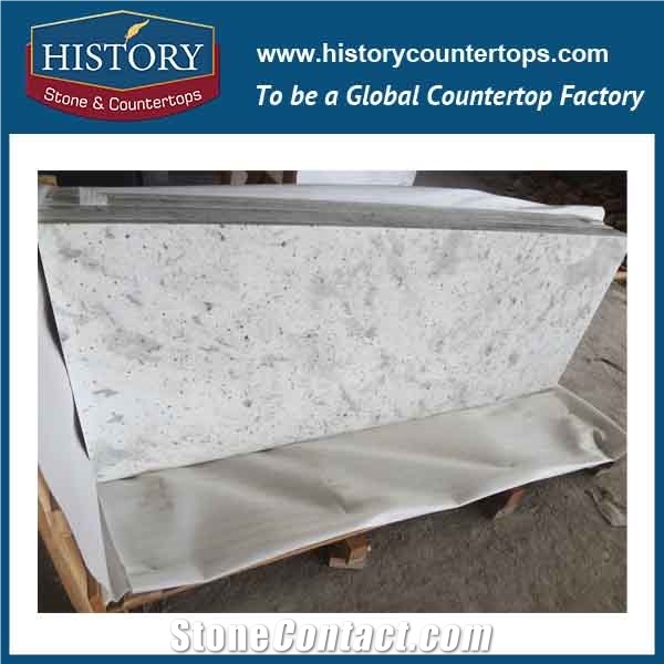 History Stone Hgj159 Swan White Latest Type Eased Edge Top Polishing Prefabricated Ornamental Customised Design Countertops & Vanity Top, Table Tops