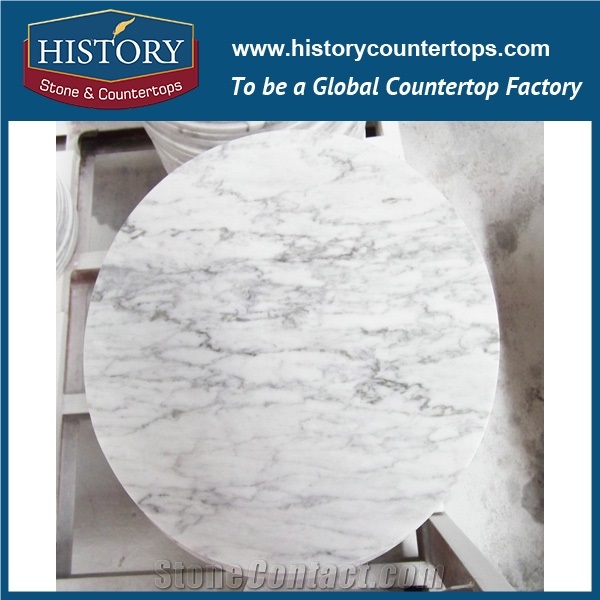 History Stone Hmj010 Bianco Carrara White Marble Rectangular Polished Finish Customizable Scrach-Resistant Table Top & Table for Indoor Construction