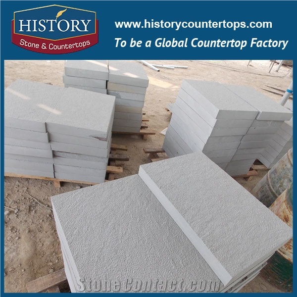 History Stone Hotel Construction Stone Western Modern Style Economic Diamond Segment White and Grey Sandstone Slabs with Factory Price