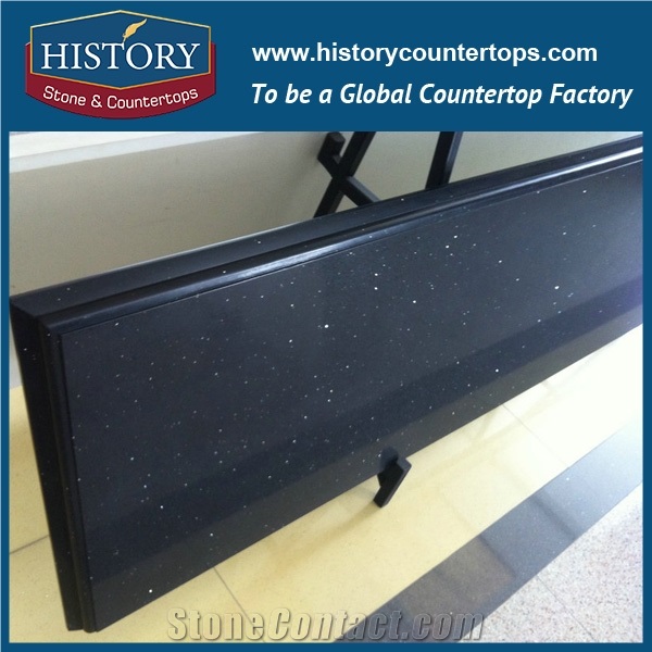 History Stone Jet Black Factory Supplier Rectangular Edge Polished Surface Ready Made Solid Natural Countertops & Worktops for Sale
