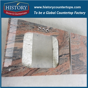 History Stone Multicolor Red Granite Antique Prefabricated Granite Modular Furniture Solid Surface for Apartment, Countertops & Kitchen Tops