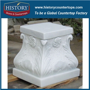 History Stone New Design Flower Pots Columns Ornamental Supporting Carved Brown Marble Stone Square Pedestal Roman Column Design Pillars