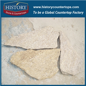 History Stone Slate Stone Random Flagstone for Garden Pavers, Natural Beige Color Building Decorative Stone