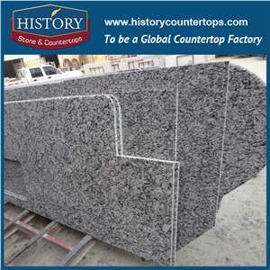 History Stone Spray White Granite First Class Hand Made Eased Shape Smooth Surface Laminated Countertops & Kitchen Island Tops, Worktops
