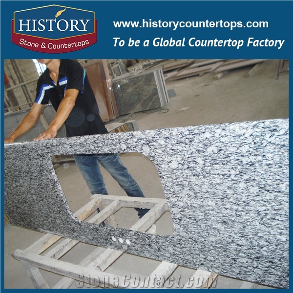 History Stone Spray White Granite With Wide Edge Polishing Hand