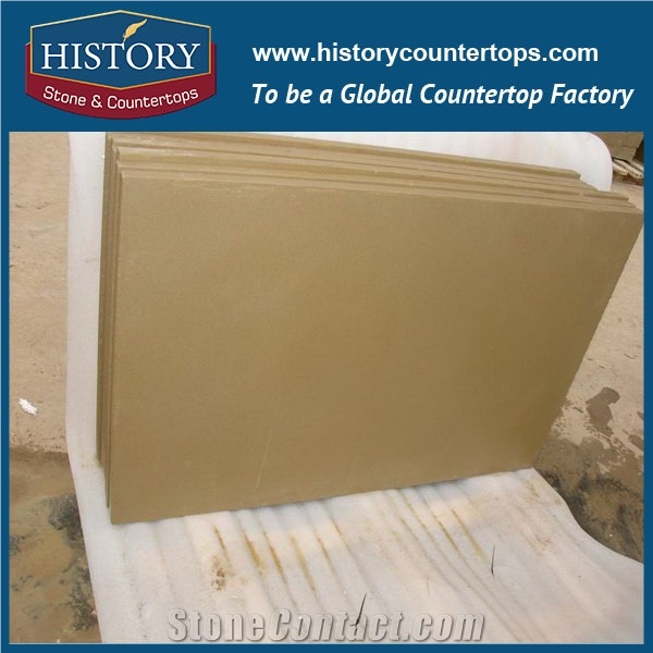 History Stone Uk Market Popular Top Polished Dark Yellow Wall Cladding Project/Floor Covering, Road Paving Sandstone Tiles & Slabs