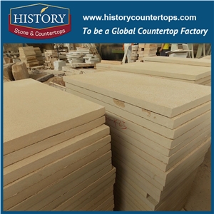 History Stone Uk Market Popular Top Polished Dark Yellow Wall Cladding Project/Floor Covering, Road Paving Sandstone Tiles & Slabs