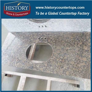 History Stone Wholesale Hgj019 Baltic Brown Ogee Bullnose Edge Polished Import Ornamental Laminated Countertops & Bathroom Vanity Top for Usa Market