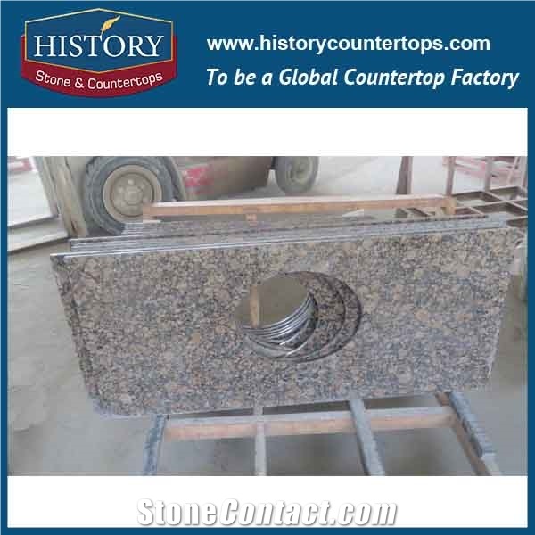 History Stone Wholesale Hgj019 Baltic Brown Ogee Bullnose Edge Polished Import Ornamental Laminated Countertops & Bathroom Vanity Top for Usa Market