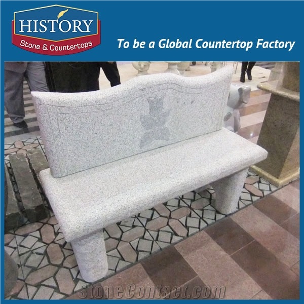 History Stones 2017 Ergonomic Best Cost Performance Light Grey Granite Chair High Quality Leisure Outdoor Garden Ball Shaped Bench