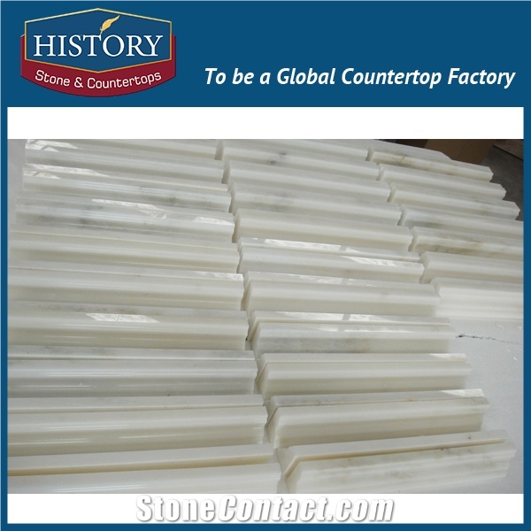 History Stones 2017 Fashional Design Great Quality Natural Oriental White Marble Pencil Moulding Ornamental Indoor Border