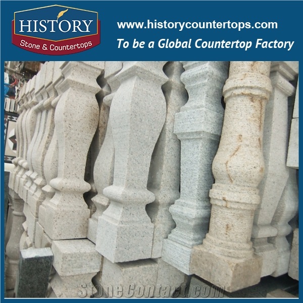History Stones 2017 Latest Natural Stone Polished Grey Granite Stair Baluster Ornamental Home Balcony Railing Decorative Balusters & Railings