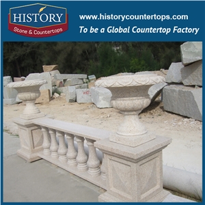 History Stones 2017 New Arrival Waterproof Durable Beige Granite Baluster Garden Using Interior Outdoor Decorative Balusters & Railings