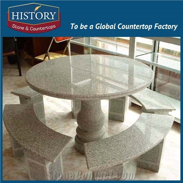 History Stones 2017 New Style Modern Green Granite Strong Outdoor Irregular Shaped Park Garden Ornamental Bench & Table