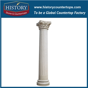 History Stones Antique Decor Column Natural Stand Hollow Tan Brown Granite Columns Hand Carved Home Decoration Achitetural Pillars