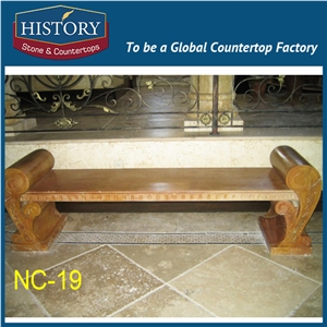 History Stones Brown Marble Top Rectangular Modern Exteriors Furniture Chairs Luxury High Quality Outdoor Indoor Decorative Bench