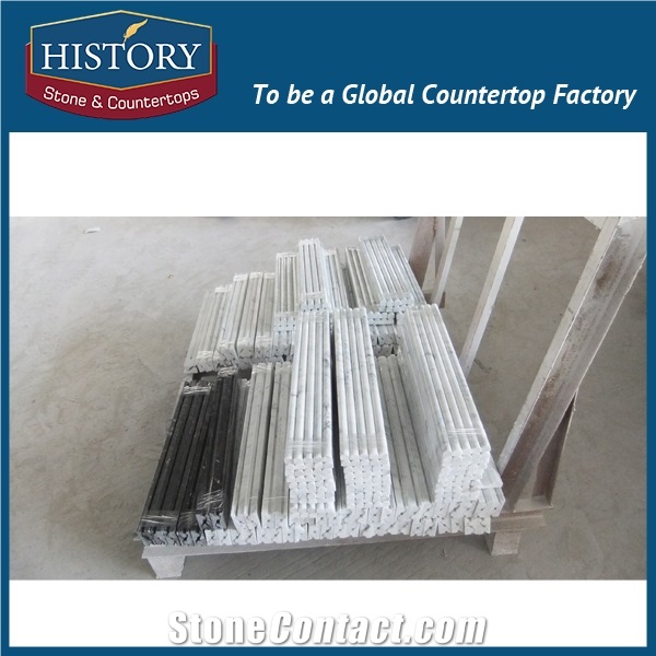 History Stones Building Material Natural Interior Galala White Marble Skirting for Home Decoration Beautiful Modern Walling Border