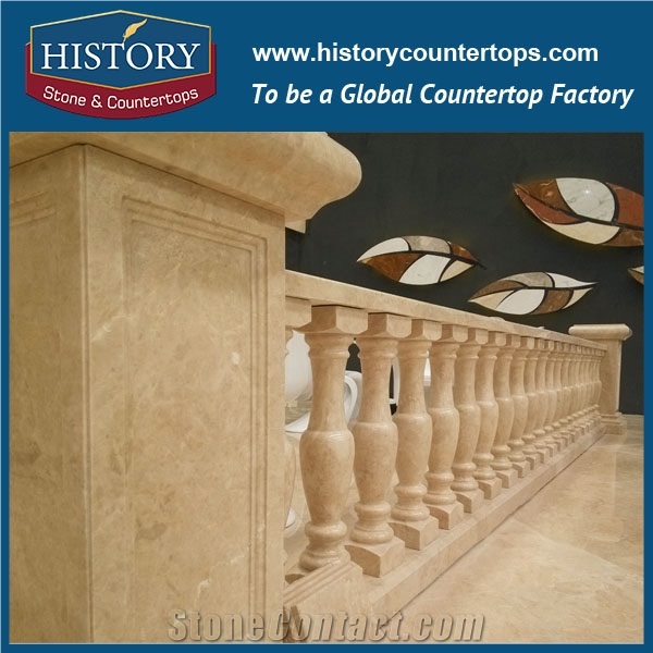 History Stones China Bespoke Interior Classic Type Pure White Marble Stair Handrail Balcony Guard Bar Balusters & Railings